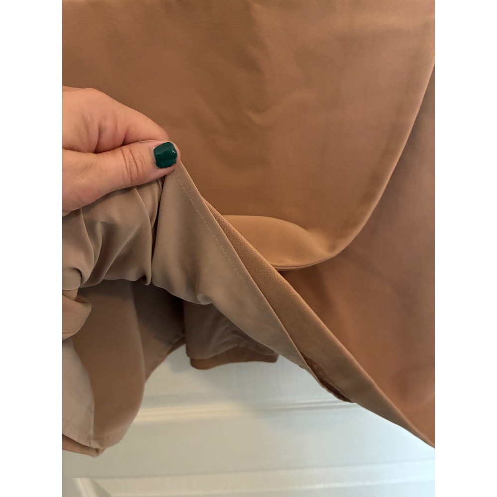 Cynthia Steffe Faux Wrap Dress Women Size 8 Tan Long Sleeve Office Old Money - Picture 5 of 10